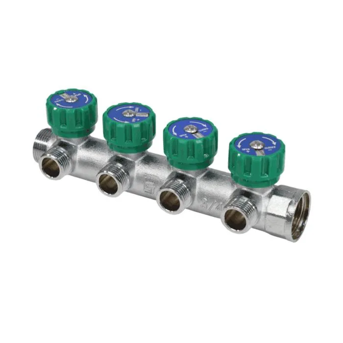 Коллектор лат клап рег 3/4" м/р 4в 1/2" ПУ н/р 45мм M110 SantechSystems