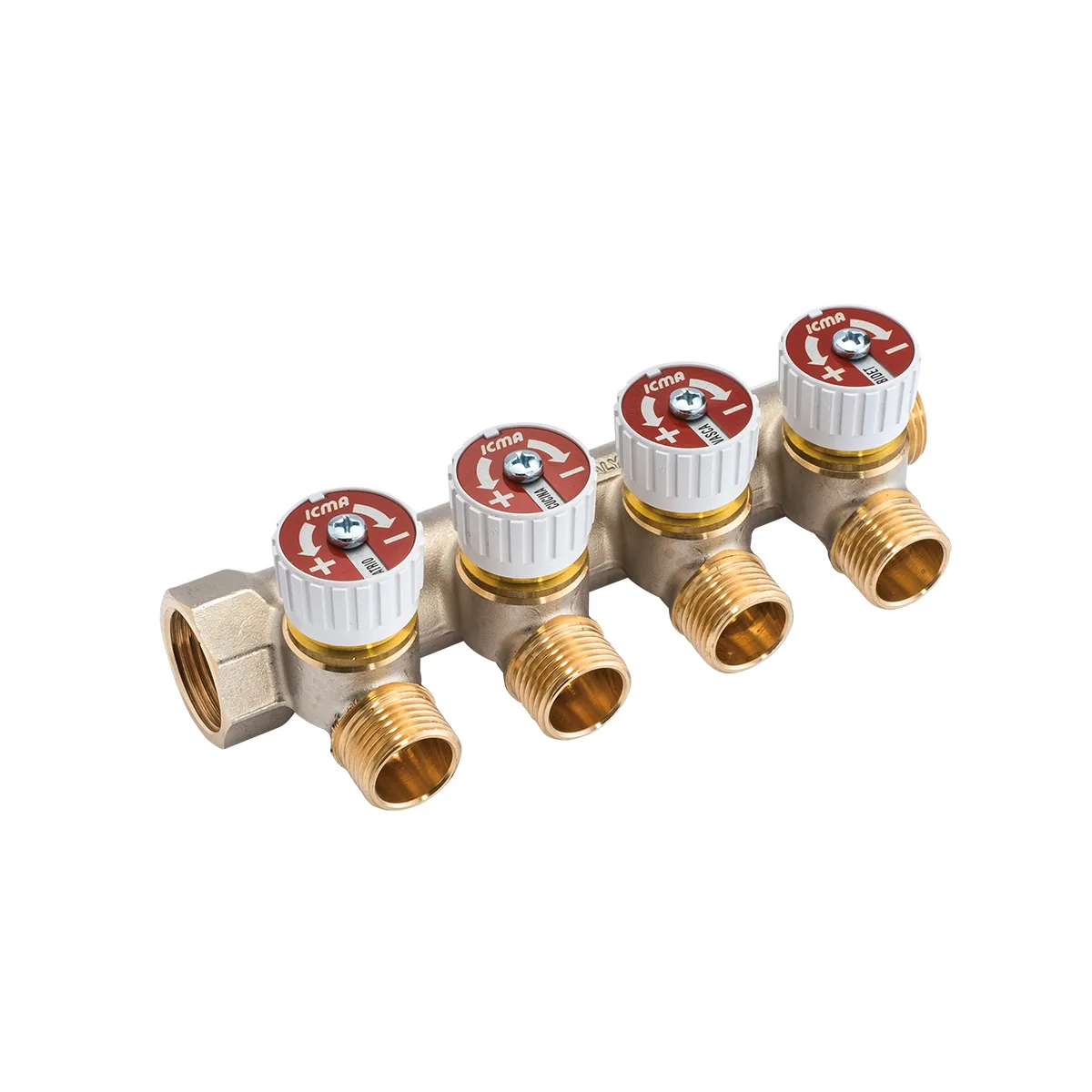 Коллектор лат клап рег 1" м/р 2в 3/4" ЕК н/р 50мм Icma 87229PG06