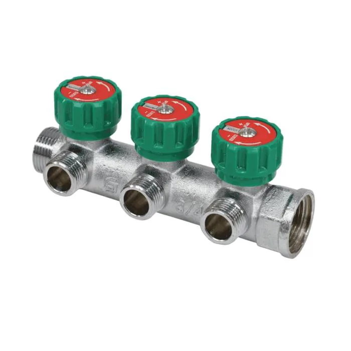 Коллектор лат клап рег 3/4" м/р 3в 1/2" ПУ н/р 45мм M110 SantechSystems
